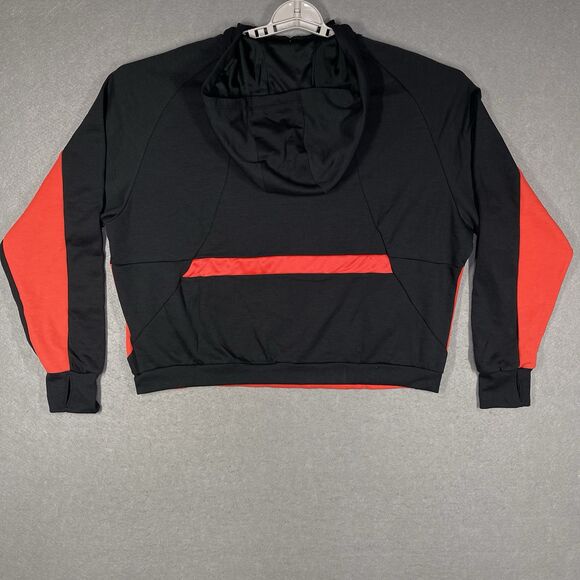 Portland Thorns Jacket Women XL Black Red Nike 1/2 Zip Cropped Hoodie Colorblock - Picture 7 of 11